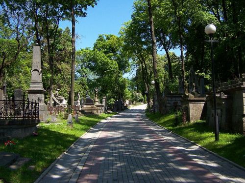 Одна из аллей Лычаковского кладбища